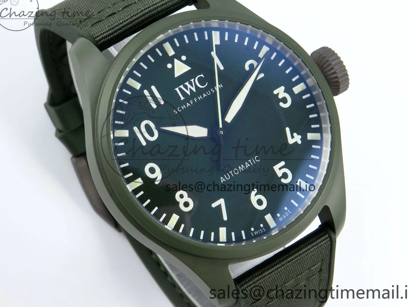MIROTIME 0515 Big Pilot IW329802 M+F 1:1 Best Edition Green Dial on Green Nylon Strap MY Unique 7002